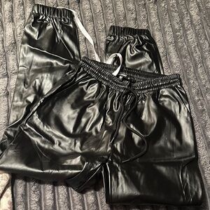 Missguided + Shiny Black Kids Joggers